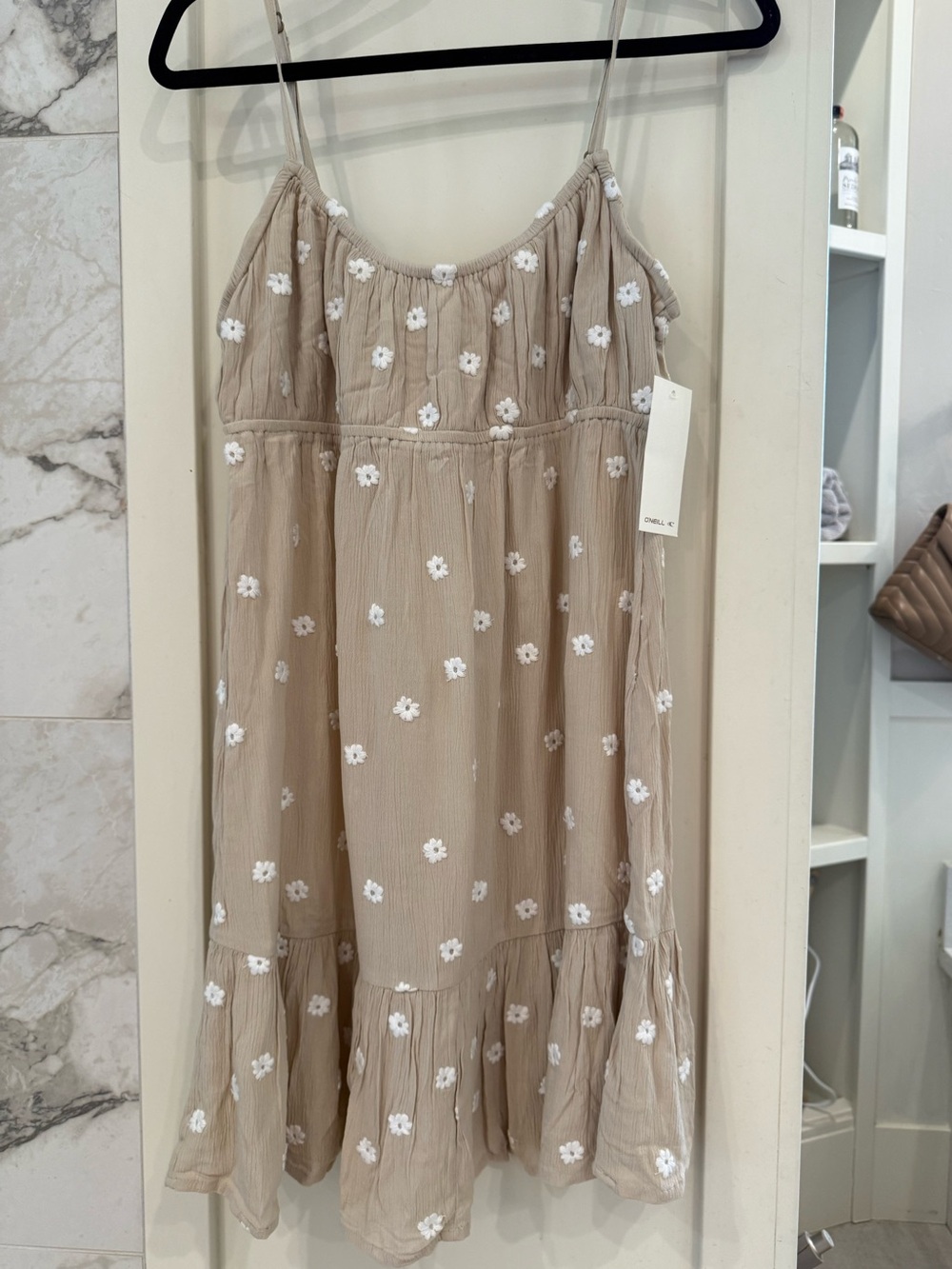 O'Neill Beige Floral Embroidered Sundress